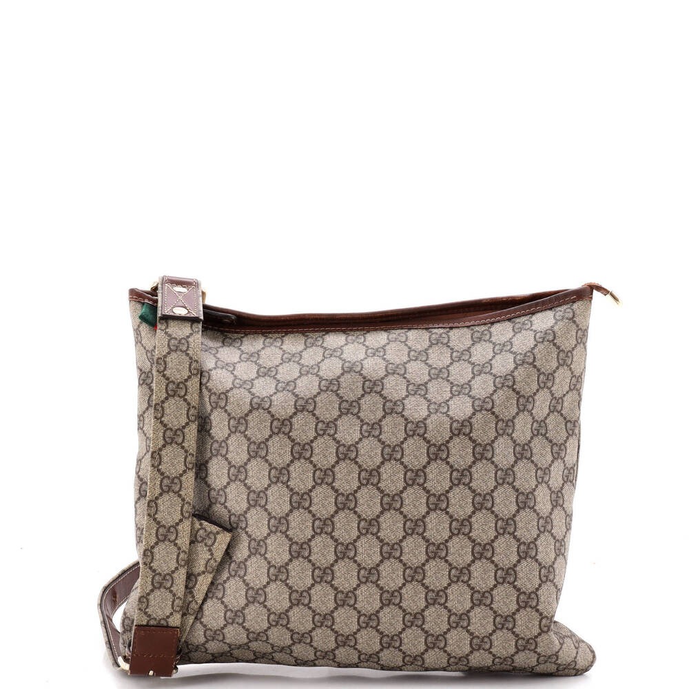 Gucci Large Web Loop Flat Messenger GG Coated Canvas